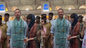 Chris Matin and Dakota Johnson (his partner) at Babul Nath Temple.