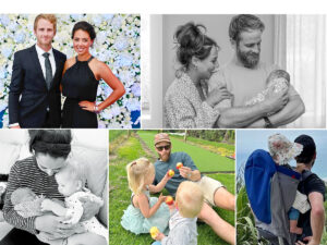 his wife and children