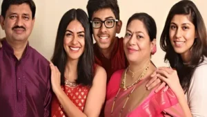 Who all are there in her family?