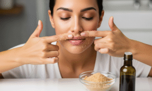 Remove upper lip pigmentation with Sugar and Olive Oil Scrub