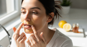 Remove upper lip pigmentation with Lemon juice and honey mask