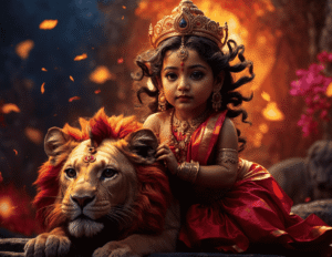 Cute Durga avatars using AI prompts