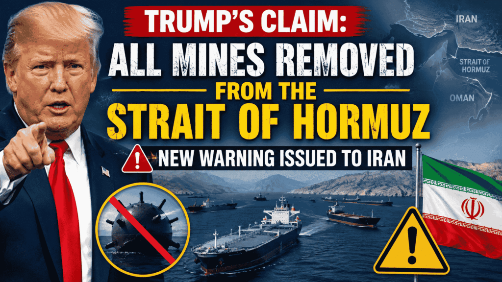 Strait of Hormuz Mines : Trump Claims All Mines Removed, Issues Fresh Warning to Iran