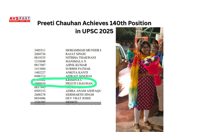 Noida’s Pride: Preeti Chauhan, Securing 140th Rank in UPSC 2025, Becomes an Inspiration for Youth