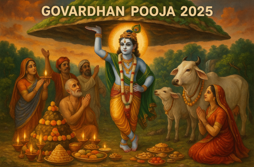 Govardhan Pooja 2025 : कृष्ण की लीला और प्रकृति संरक्षण का संदेश