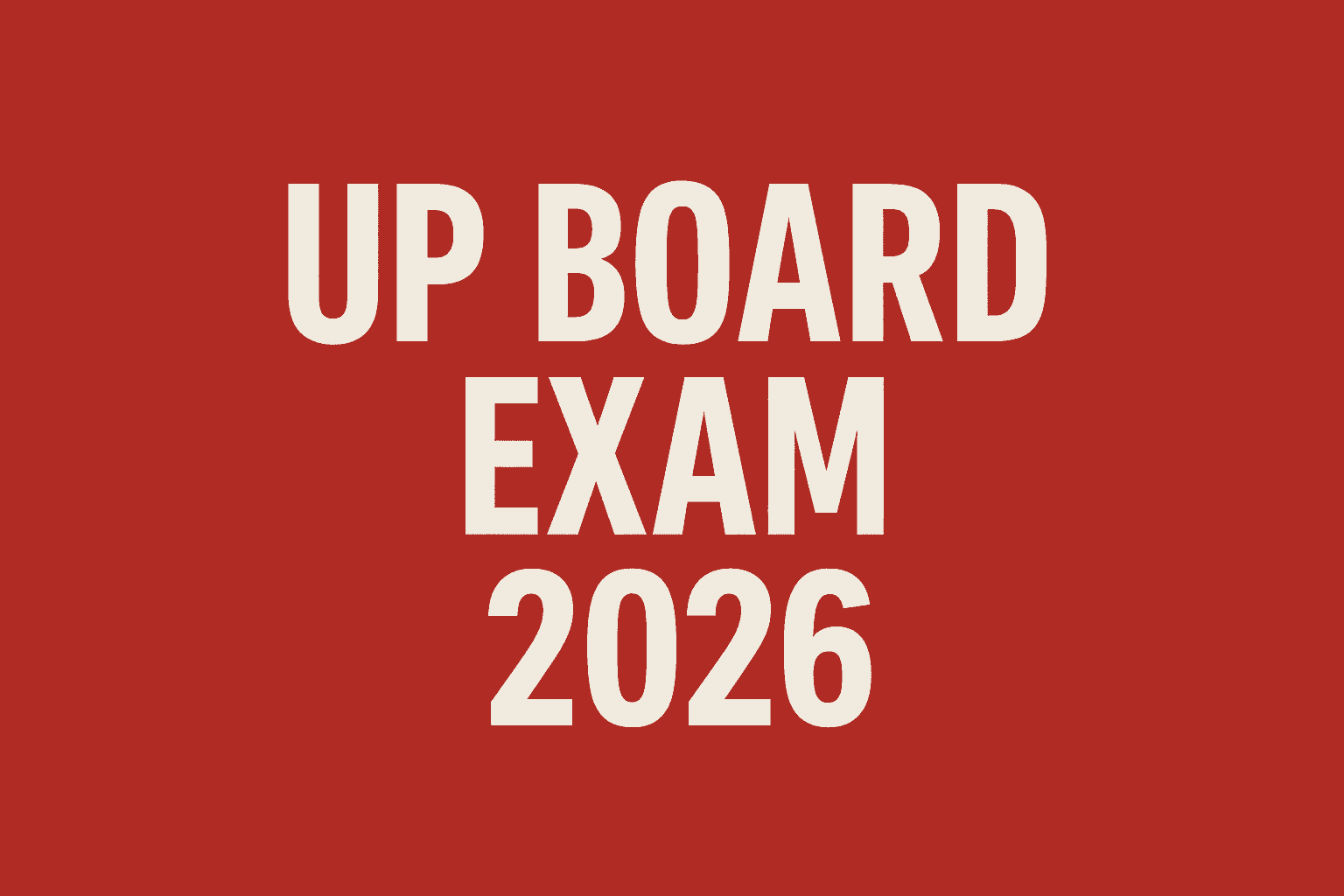UP Board Exam 2026
