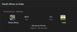 South Africa vs India