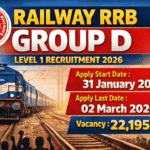 Railway RRB group d level 1 recruitment 2026 online
