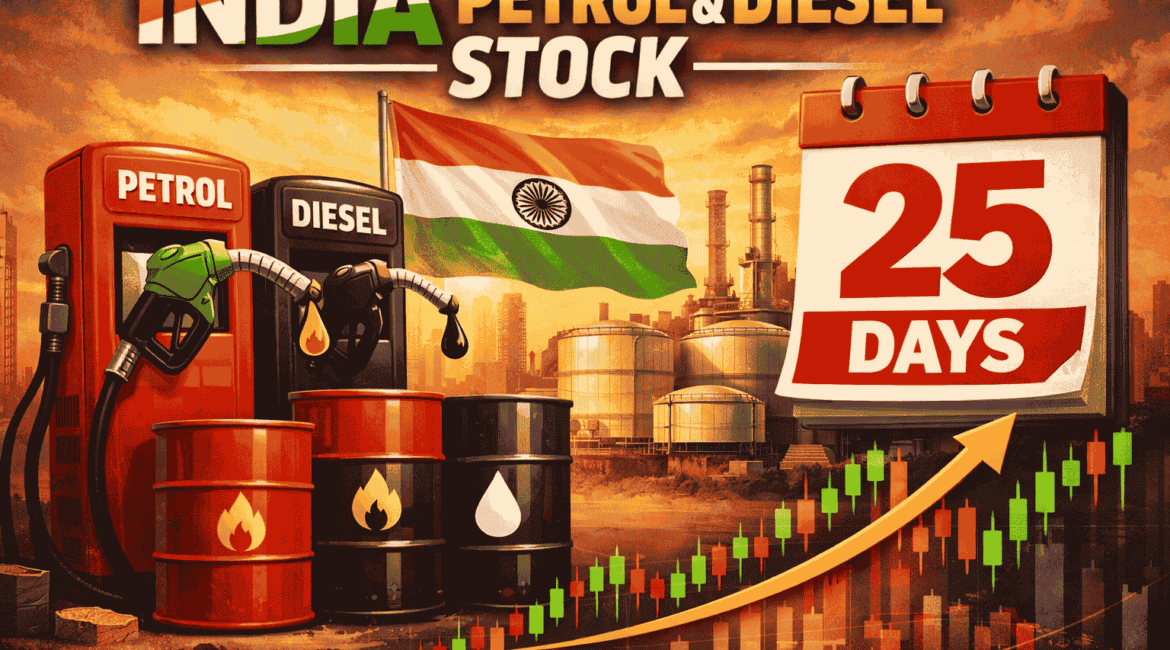 India petrol diesel stock 25 days