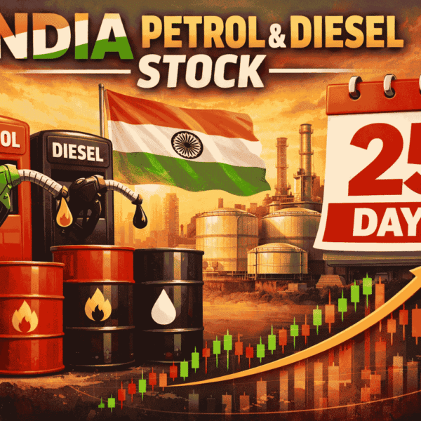 India petrol diesel stock 25 days