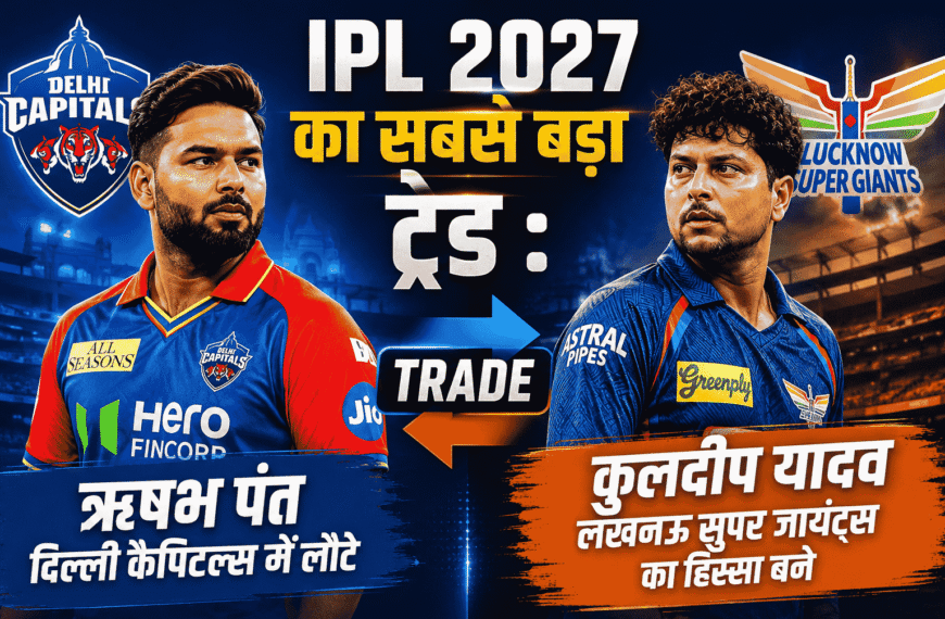 Biggest trade of IPL 2027: Rishabh Pant returns to Delhi Capitals; Kuldeep Yadav joins Lucknow Super Giants.
