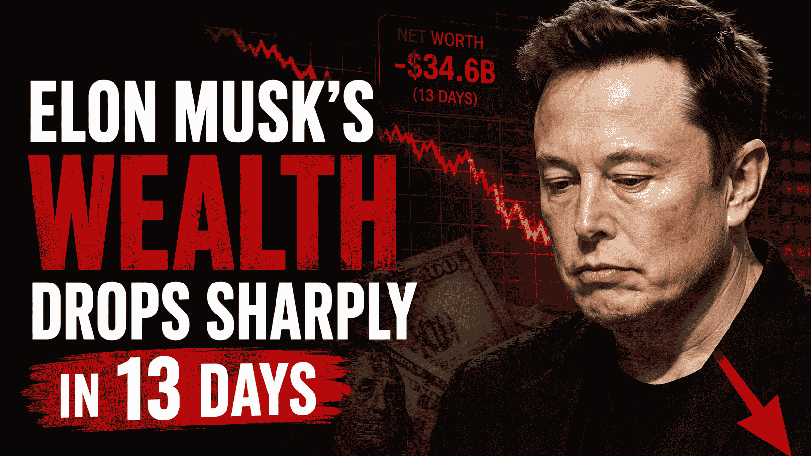 Elon Musk Wealth Drops Sharply in 13 Days : What Changed from Trillionaire to Billionaire Again?