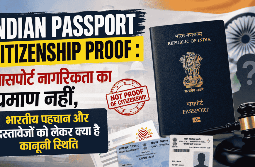 Indian Passport Citizenship Proof : Passport is not proof of citizenship; what is the legal position regarding Indian identity and documents?