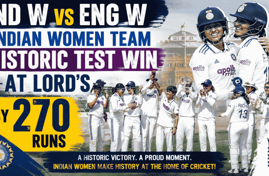 Ind w vs Eng w Indian women team historic test win lords by 270 runs