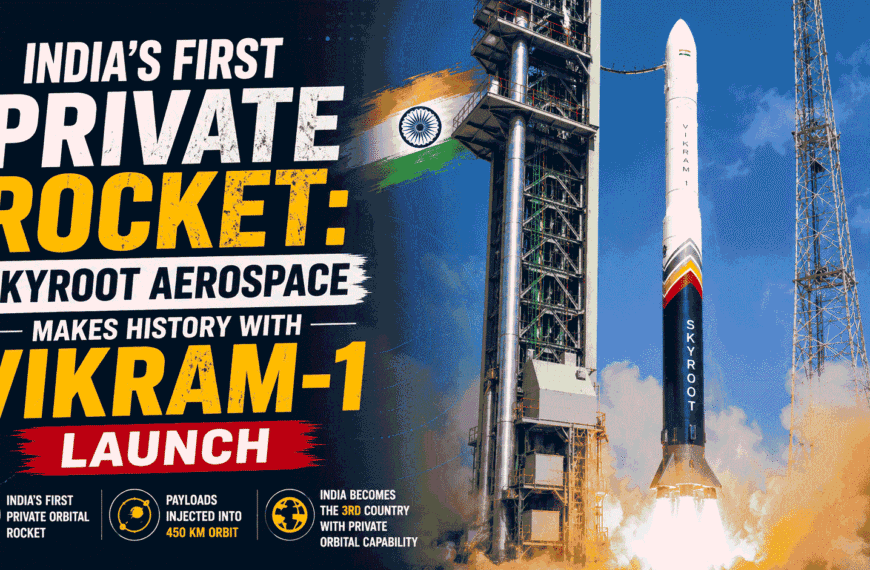 India’s First Private Rocket : Skyroot Aerospace Makes History with Vikram-1 Launch