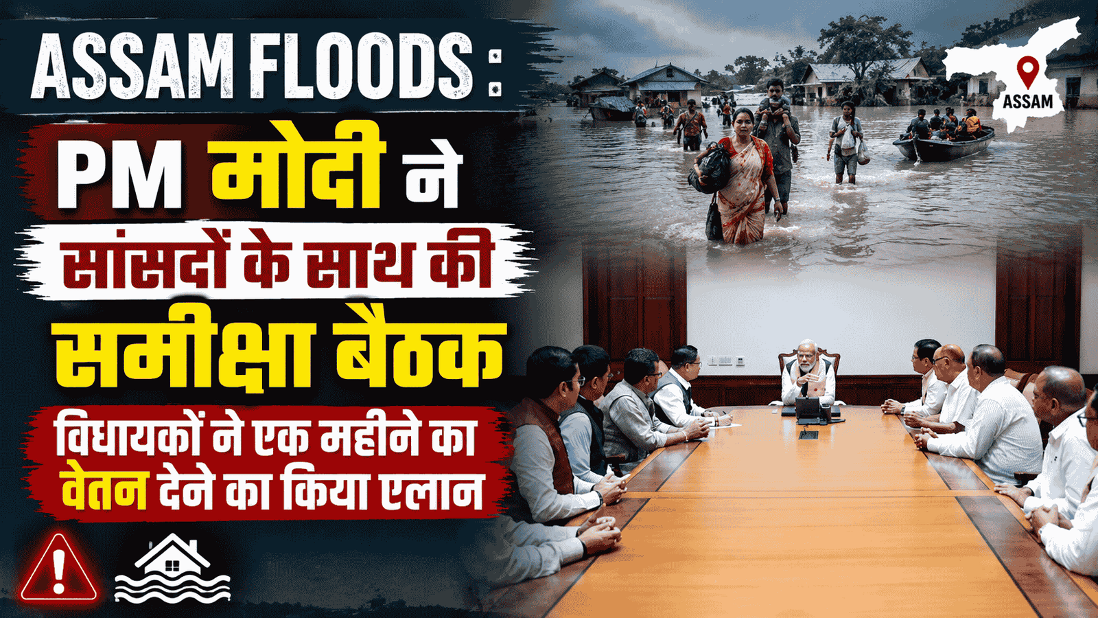 Assam floods : PM मोदी ने सांसदों के साथ की समीक्षा बैठक, विधायकों ने एक महीने का वेतन देने का किया एलान