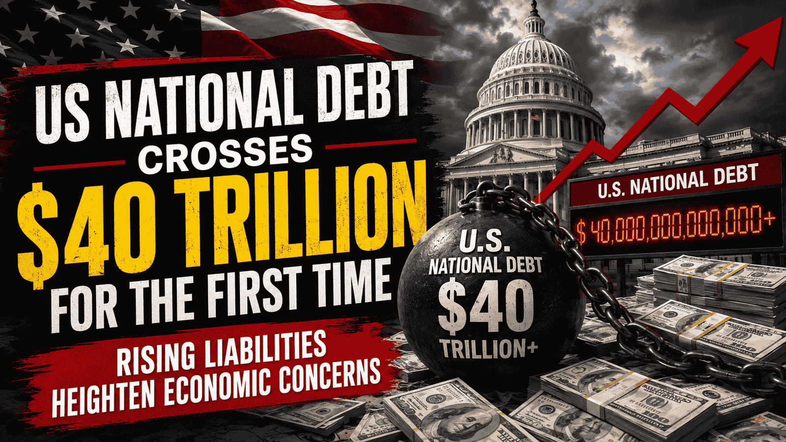 US National debt crosses $40 trillion for the first time; rising liabilities heighten economic concerns