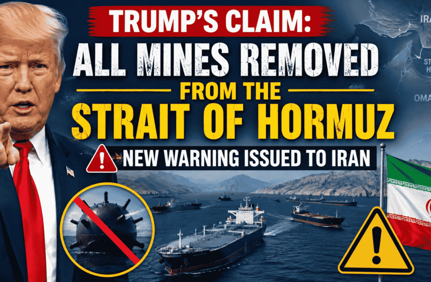 Strait of Hormuz Mines : Trump Claims All Mines Removed, Issues Fresh Warning to Iran