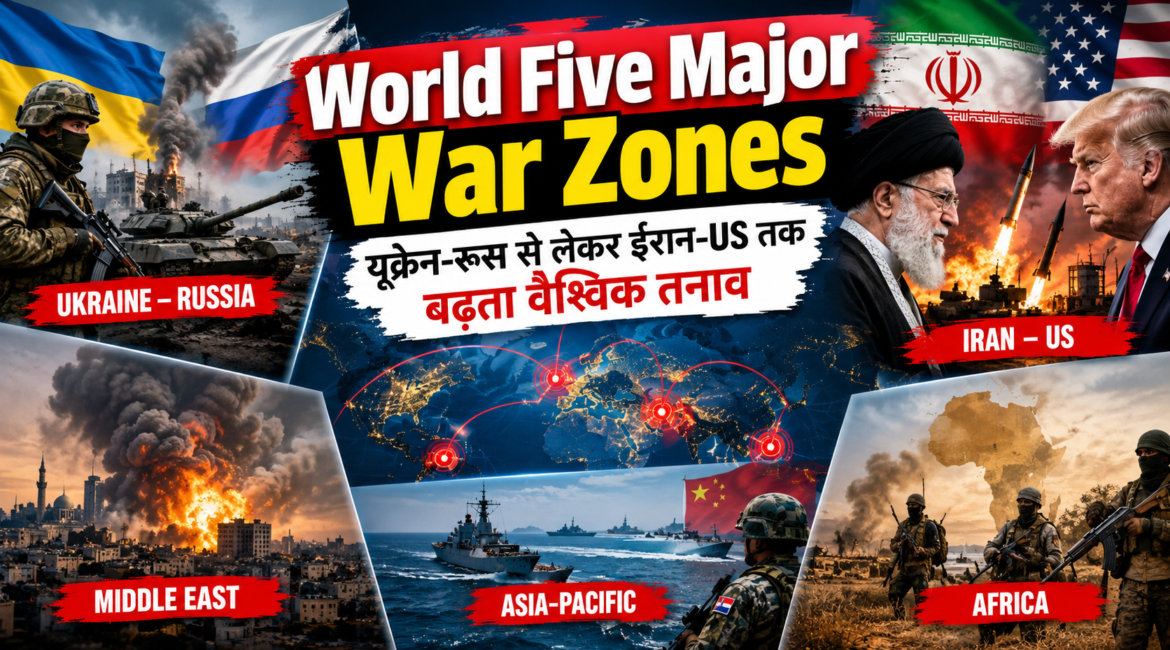 World five major war zones : यूक्रेन-रूस से लेकर ईरान-US तक बढ़ता वैश्विक तनाव