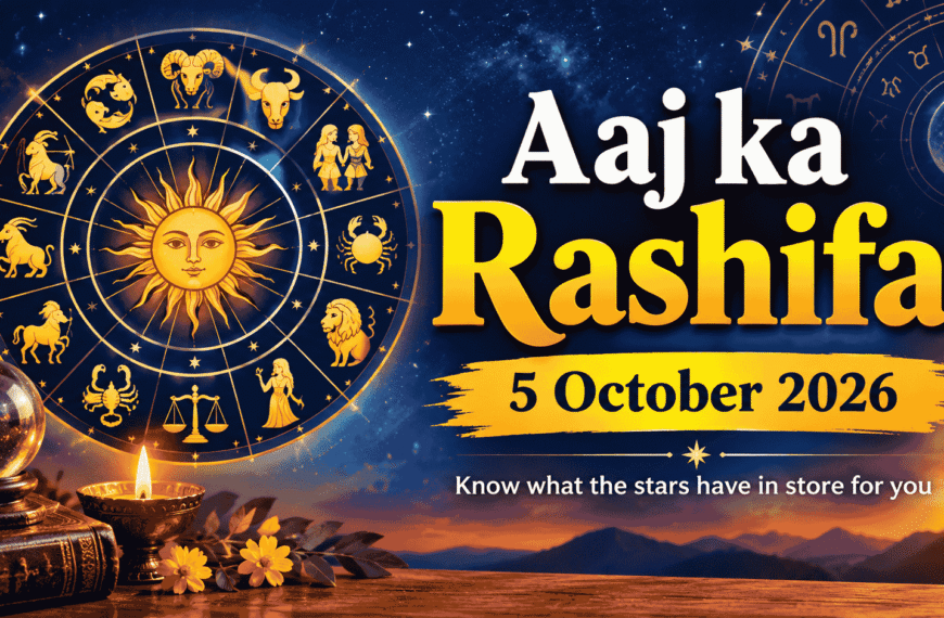 Aaj Ka Rashifal 5 अक्टूबर 2026 : मेष से मीन तक जानें अपना दैनिक भविष्यफल | करियर, प्रेम, धन और स्वास्थ्य